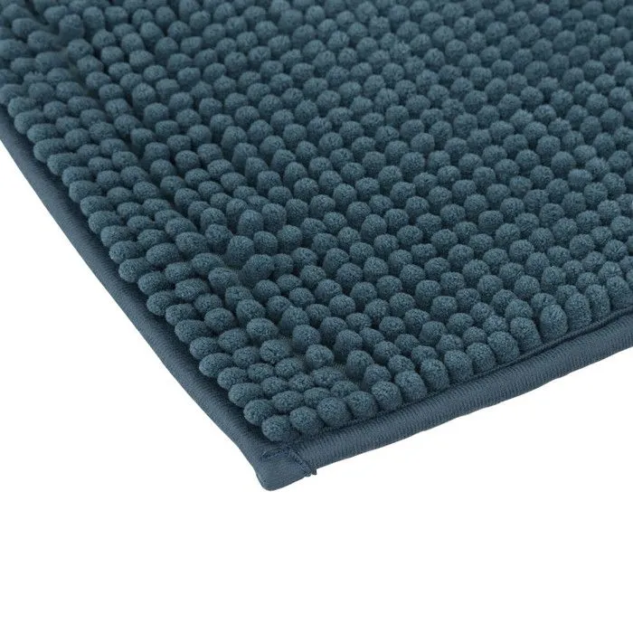Tapis de bain "Chenille" 50 x 80 cm Atmosphéra - Pétrole-1