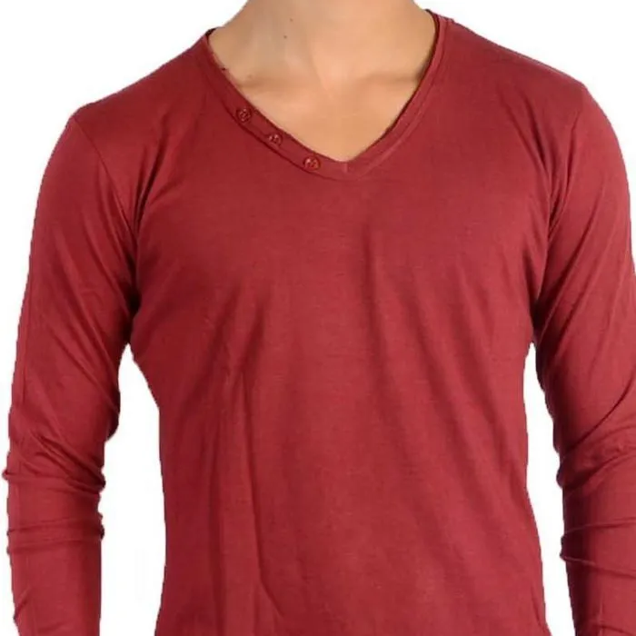 Tee Shirt Little Eleven Paris Basic V LS Mixte - Rouge-5