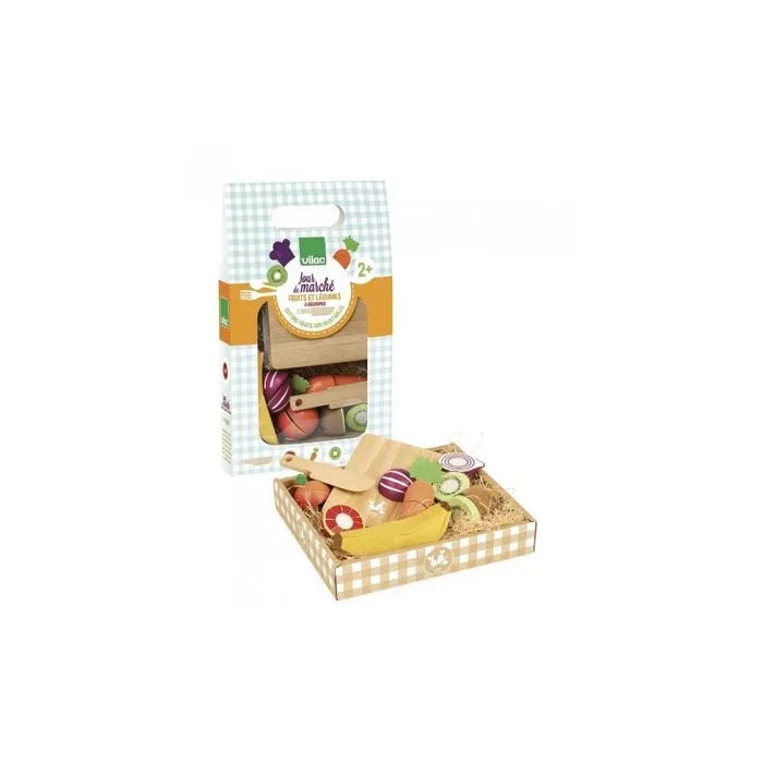 Vilac - Fruits et légumes à découper - Jour de Marché-1
