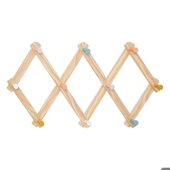 Patère en bois H29cm - Beige - Atmosphera createur d'interieur-0