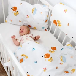Housse de couette enfant 90 x 120 cm - parures de lit enfants taie oreiller 60x40 en coton Nounours Parure de lit bebe-2