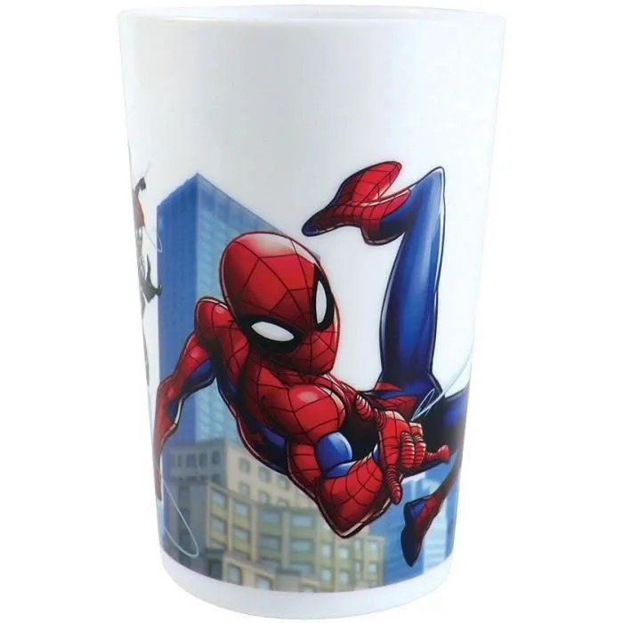Lot vaisselle - FUN HOUSE - SPIDERMAN - Verre, assiette Ø22 cm et Ø16 cm, couverts, gourde et boite goûter-4