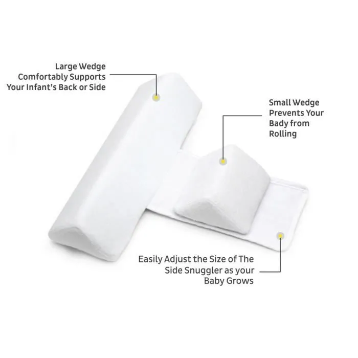 Bébé Oreiller Coussin de Sommeil Latéral pour Nouveau-Né Calé-bébé Sommeil Oreiller Réglable Coussin Bébé Velours Sain Blanc-2