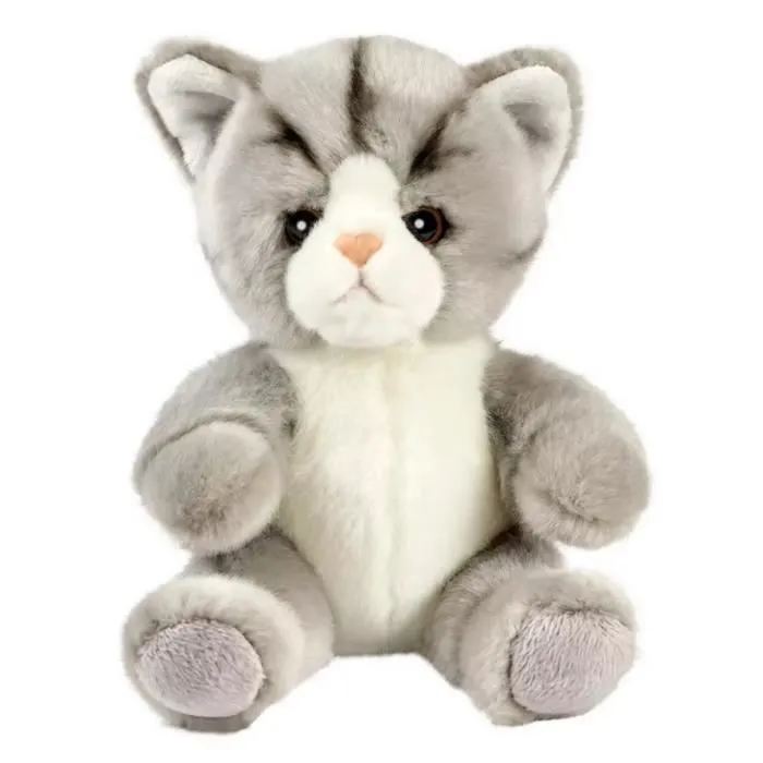 Peluche chat gris et blanc Tetabizous - 17 cmH - ANIMA - Plush-0