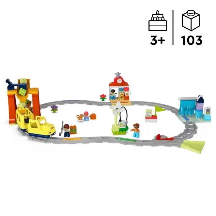 LEGO DUPLO Ma ville 10428 Le grand train communautaire interactif - Jouets d’éveil 3 ans-1