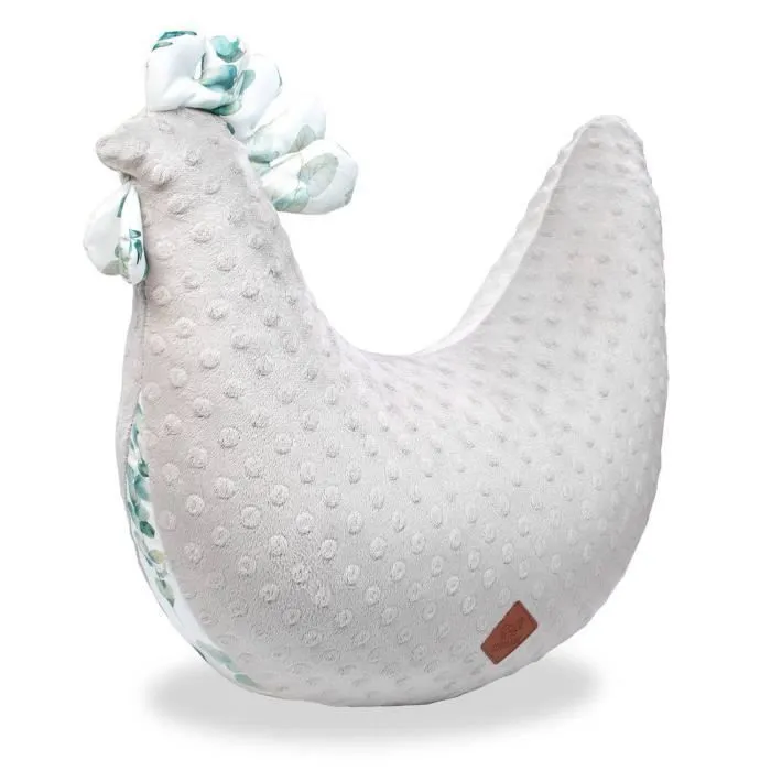 Coussin d'allaitement Poule - Eucalyptus - Gris clair-0