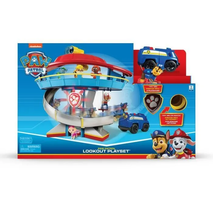 Playset Quartier Général Pat' Patrouille + Véhicule figurine Chase - Effets Sonores lumineux-6
