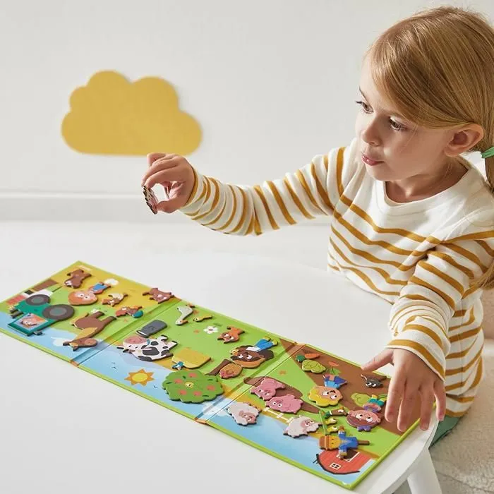Magnéti'Stories La Ferme - Jeu Éducatif Magnétique 30 Aimants - Jouet Enfant en Carton FSC - Dès 3 Ans-1
