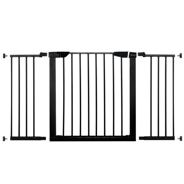 Barrière de Sécurité Bébé Enfant SPRINGOS® - Portes 75-138 cm - Métal + Plastique - Noir-0