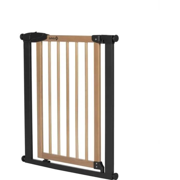 SAFETY 1ST SIMPLY CLOSE WOOD & META, Pression, 73-80 cm (Max. 94cm), sans vis ni perçage, Ouverture d'une Main, Bois et Graphite-3