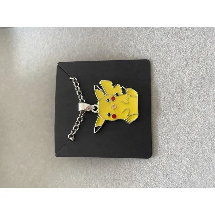 Collier pickachu jaune pendentif pokemon bijoux fantaisie cadeau femme enfant homme fete deguisement sautoir-1