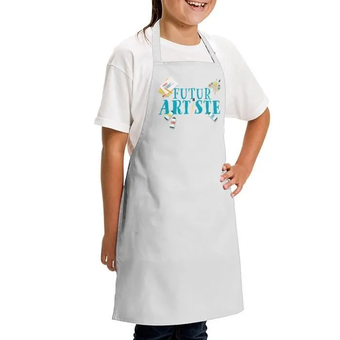 Tablier Enfant Cuisine - FABULOUS - Peinture Futur Artiste Enfant Avenir Passion - 100% coton - Blanc - Mixte-1