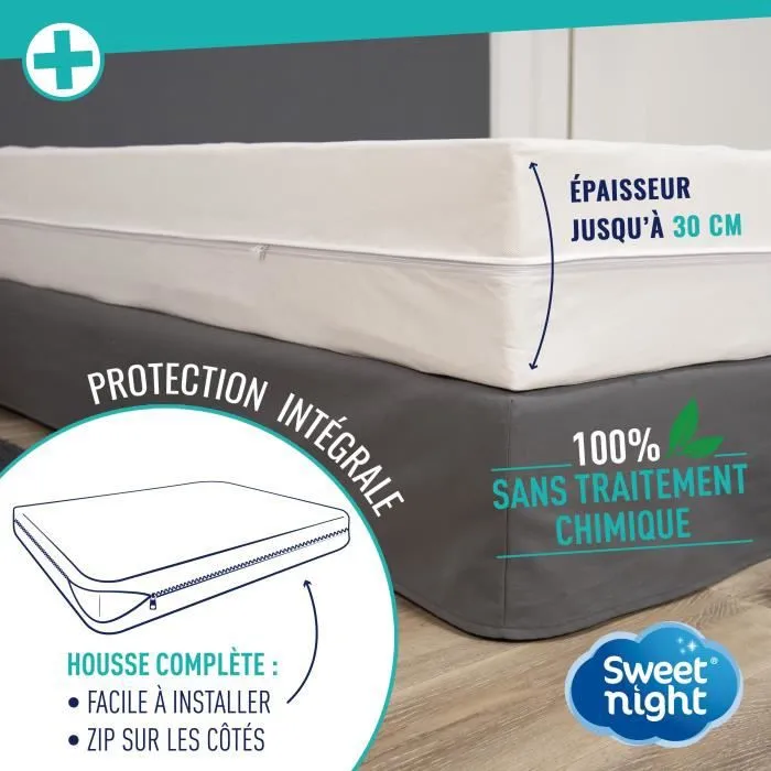 Housse intégrale matelas - Anti-Punaise de lit - 140x190x30 cm - Lavable - Sans traitement chimique-3