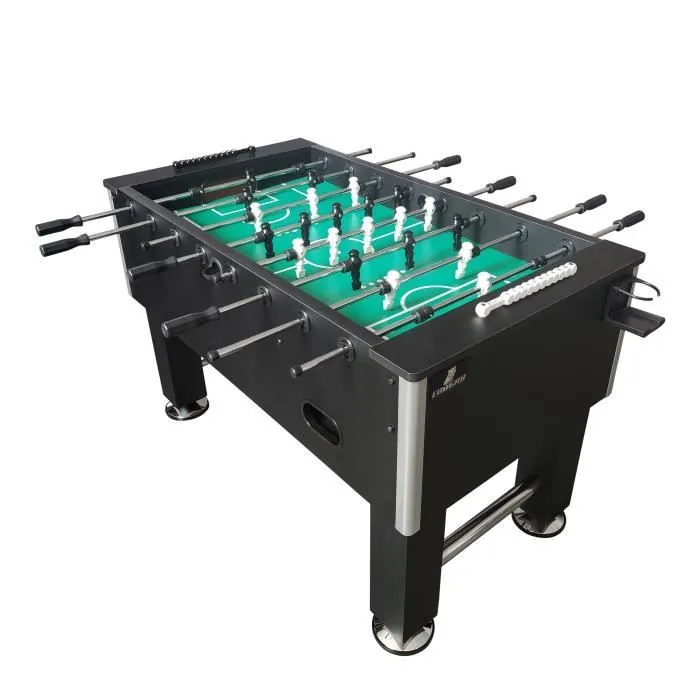 Babyfoot COUGAR Defender - Noir, 11 Poupées Noires, 11 Poupées Blanches - Support pour Gobelets - Intérieur-0