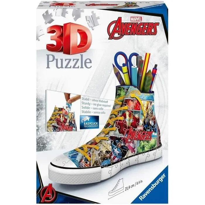 Puzzle 3D Sneaker Avengers - Ravensburger - Pot à crayons 108 pièces - Dès 8 ans-0