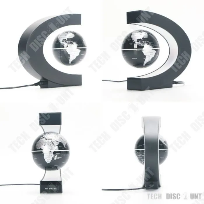 TD® globe levitation terrestre lumineux enfant magnétique interactif vintage décoratif flottant sans fil anglais qui tourne suspendu-1