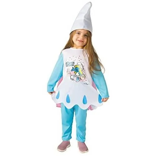Déguisement bébé original Les Schtroumpfs - CIAO - Costume Schtroumpfette - Robe, pantalon, chapeau, cape-0