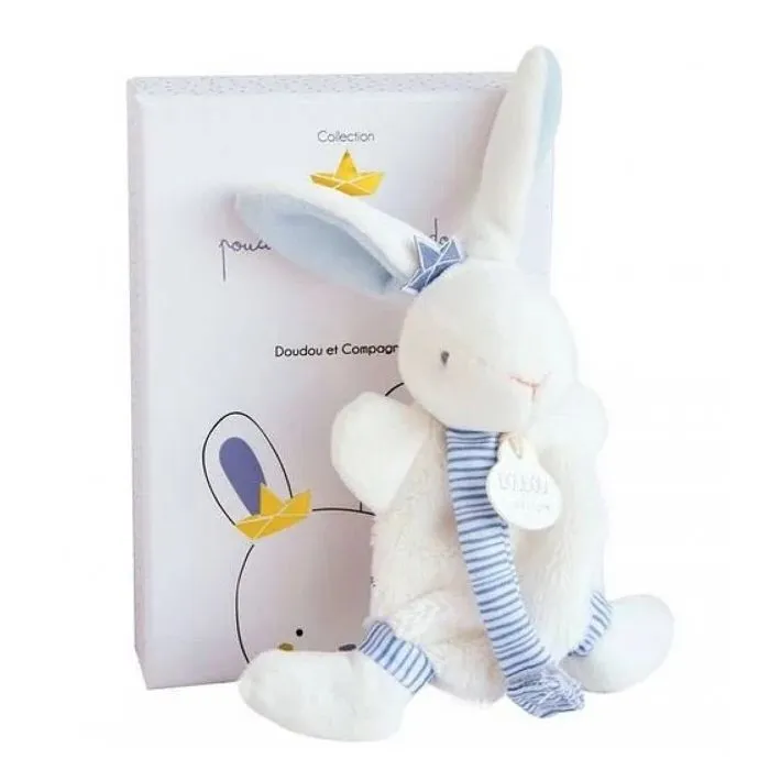 Doudou avec attache tétine - DOUDOU ET COMPAGNIE - Lapin Matelot - Mixte - Multicolore - Blanc-2