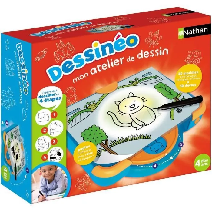 Plateforme de dessin éducative Dessinéo Atelier de dessin 2.0 de NATHAN pour enfant à partir de 4 ans-0