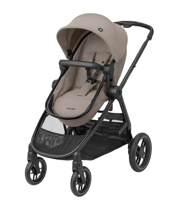 MAXI-COSI Poussette 2 en 1 Zelia 3 Luxe, nacelle intégrée, 4 roues, Truffle-0