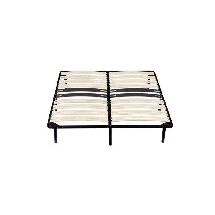 michel - Sommier 140x190 Noir Cadre a lattes Renforc au niveau du bassin 9 Pieds Hauteur 29 cm en Metal - M-2