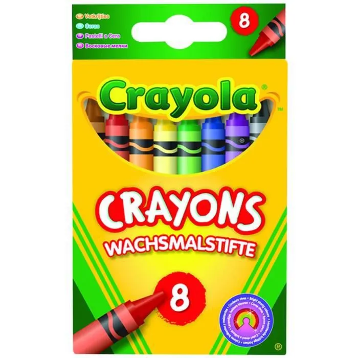 Crayola - 8 Crayons à la Cire - Loisir Créatif - Pour Enfant de 3 Ans et Plus - Valeurs Éducatives-0
