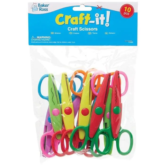 Jeu de scrapbooking Baker ross - FC866 - Ciseaux Cranteurs - Lot de 10, Loisirs Creatifs pour Enfants ()-3