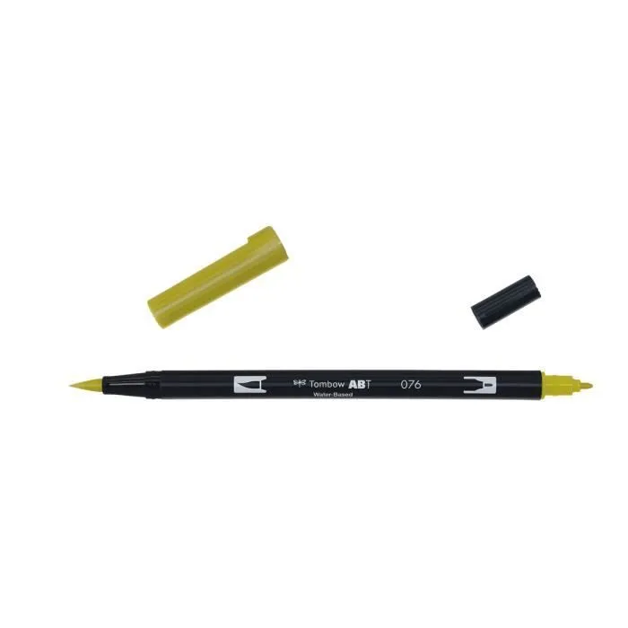 Feutre ABT Dual Brush Pen de Tombow (vendu à l'unité) - Nuancier ABT dual:076 greenochre-0