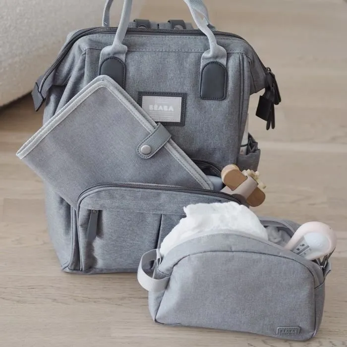 BEABA, Trousse de toilette bébé gris chiné-4