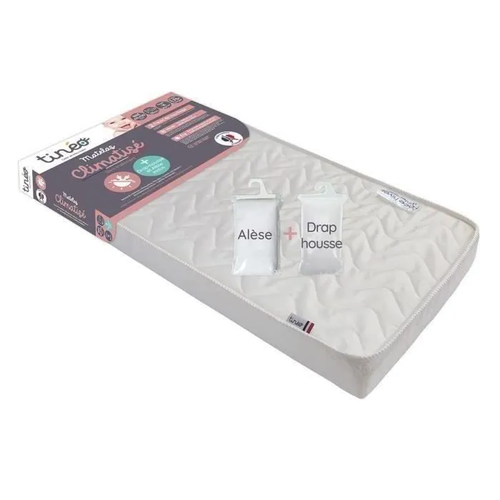 Matelas climatisé TINEO 60x120 cm + drap housse + alèse (lot)-2