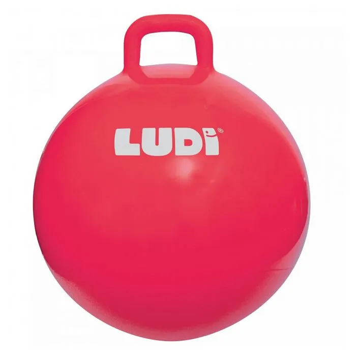 Ballon sauteur XXL LUDI Rouge - Pour enfants dès 5 ans - Résistant et polyvalent-0