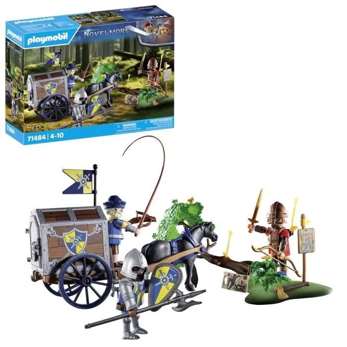PLAYMOBIL 71484 Convoi de Novelmore avec bandit, Novelmore, Chevaliers et voleurs, Dès 5 ans-2