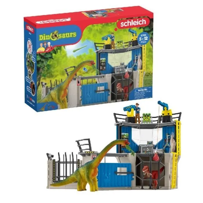Grande station de recherche Dino, coffret de 72 pièces, jouets, Dès 5 ans, Schleich 41462 Dinosaurs-0