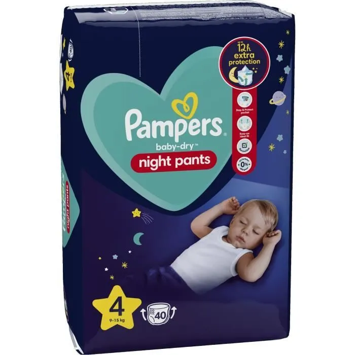 PAMPERS Baby-Dry Night Pants pour la nuit Taille 4 - 40 Couches-culottes-1