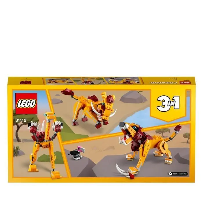 LEGO® Creator 3-en-1 Le Lion Sauvage - Figurines d'Animaux - Jouet de Construction-4