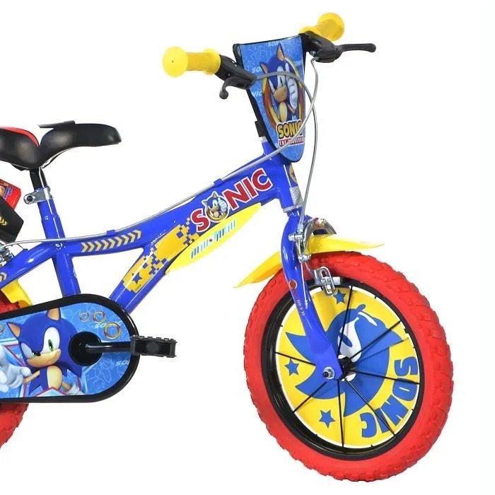 Vélo Enfant 14" - SONIC - Bleu - Freins avant et arrière - Selle et guidon réglables - 4 à 6 ans-2