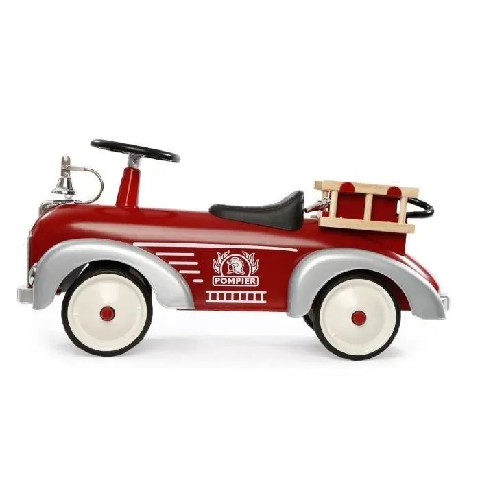 Porteur Pompiers - BAGHERA - Métal et bois - Cloche et échelles en bois-1