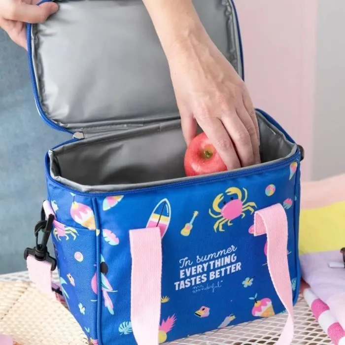 Glacière pour la plage Mr. Wonderful In Summer Everything Tastes Better - bleu/rose - 14,2 L-0