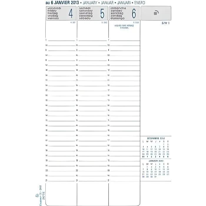 Recharge Exatime 21 - EXACOMPTA - Semainier Millésimé - 14,2x21 cm - 1 semaine sur 2 pages - Imprim'Vert®-0