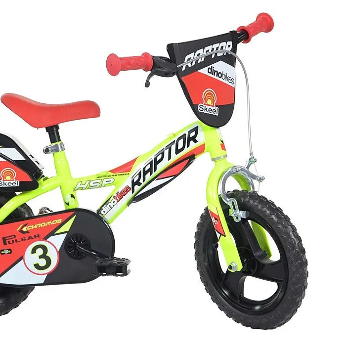 Vélo Enfant Garçon Raptor 12 Pouces - Jaune - Frein de Guidon avant et Pignon Fixe Arrière-1