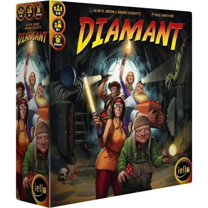 Jeu de société DIAMANT - IELLO - Dès 8 ans - Exploration de grotte et collecte de diamants-0