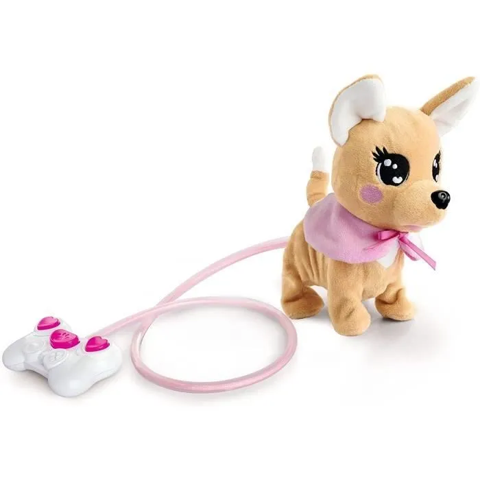 Peluche Chihuahua Chi Chi Love Loomy - 20 cm - Peluche filoguidée - Piles incluses-0