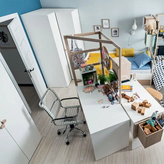 CALICOSY - Armoire d'Angle Blanche 2 Portes - Stige - Blanc-1