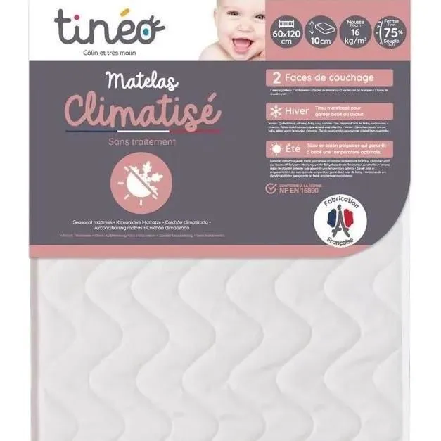 Matelas bébé Climatisé TINEO 60x120 cm-0