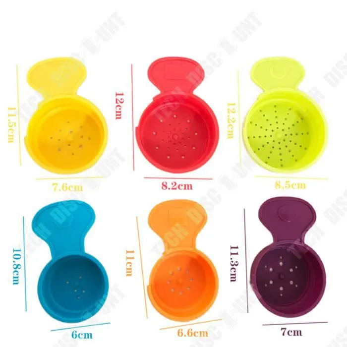 TD® Tasses empilables de tournesol amusantes et éducatives pour enfants empilant Jenga,jouets bain et de bain parent-enfant 6 ensemb-1