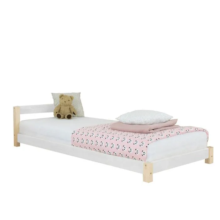 Lit enfant DREAMY 120 x 200 - blanc et naturel-0