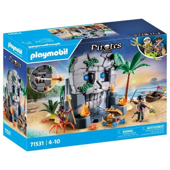 PLAYMOBIL 71531 Ile au trésor pirate et monstre marin - Les pirates-0