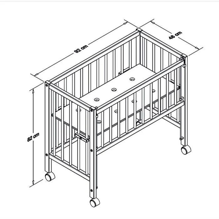 Lit bébé à barreaux cododo en hêtre massif blanc 40x90 cm - tiSsi - Lit d'appoint - Mixte - Bois naturel FSC-4