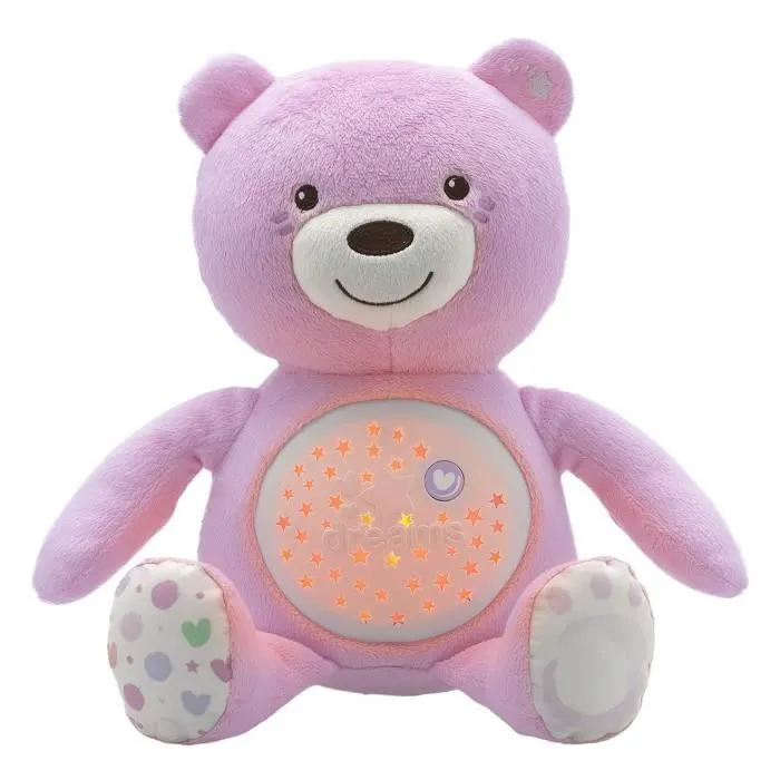 CHICCO Ourson Projecteur Baby Bear Rose First Dreams-1
