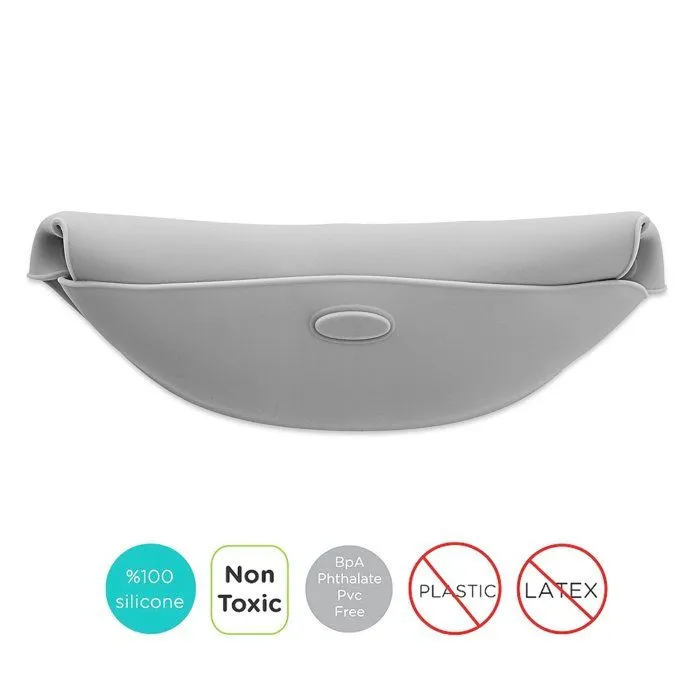 Bavoir récupérateur en silicone - Gris-3